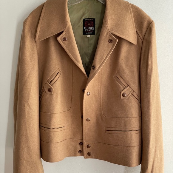 VINTAGE 70’s European Craft Tan Coat - Picture 3 of 10